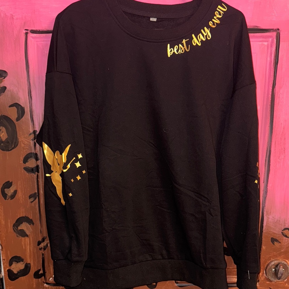 Brand new Black Sweatshirt with Gold Accents